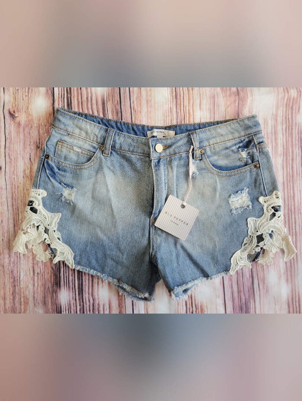 Crochet Jean Shorts NWT